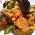 夜架子's cooksnap of when they made 茄子とゴーヤーの味噌炒め.