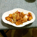 htmagician's cooksnap of when they made 鶏もも肉と柿と玉葱の照り焼き風３点盛.