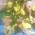 minao2318's cooksnap of when they made 彩り鮮やか♥ベーコン卵ホウレンソウ炒め.