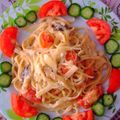 eternidad's cooksnap of when they made 鮭とトマトのお手軽パスタ.