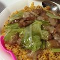 d080b's cooksnap of when they made 豚バラキャベツのあんかけチャーハン！.
