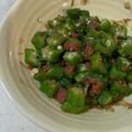 HACHIの部屋's cooksnap of when they made オクラと梅干しの和え物.