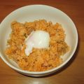 daikanon's cooksnap of when they made 豚キムチチャーハンの温泉たまご添え.