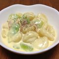 ２−２ちひろ's cooksnap of when they made とろーり♡そら豆入りカルボナーラニョッキ.
