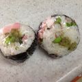 もうらん's cooksnap of when they made ハム×枝豆×貝割れ　梅ワサビ風味おにぎり.