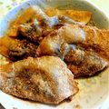 whiterabbit's cooksnap of when they made 余り餃子の皮で…なんちゃって。八つ橋！？.
