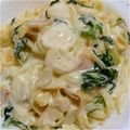 alcohl's cooksnap of when they made ほうれん草のチーズクリームパスタ.