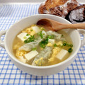 在宅勤務のおじさん's cooksnap of when they made 簡単❤豆富と玉子のスープ(餃子入り).