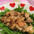 Akeimmy's cooksnap of when they made 鶏肉のｶﾞｰﾘｯｸ炒め in水菜.