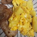 料理⭐音痴's cooksnap of when they made ハムとジャガイモの卵&チーズ炒め.