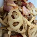 kurimanju's cooksnap of when they made れんこんとベーコンのガーリック醤油炒め.