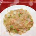 yacoch02's cooksnap of when they made 塩麹鮭の味噌クリームパスタ.