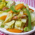 にゃぁくん's cooksnap of when they made 簡単！キャベツとウインナーのお好み焼き風.
