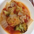 ななおお's cooksnap of when they made 豚ロース肉でロール白菜♪トマト風味♪.