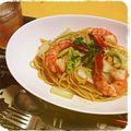 いえろーもんきー's cooksnap of when they made 海老と白菜のお醤油パスタ.