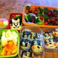 yojorind's cooksnap of when they made 運動会 お弁当 キャラ弁くまもんおにぎり.