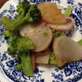 カナリアイエロー's cooksnap of when they made [簡単]赤カブとブロッコリーの麺つゆ炒め.