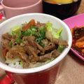 ひろカ's cooksnap of when they made タレが決め手！野菜たっぷり豚丼♪.