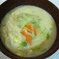 ebiholic's cooksnap of when they made 冬野菜のミルク味噌汁.
