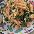 ポチうた's cooksnap of when they made ☆ほうれん草と魚肉ソーセージの卵とじ☆.
