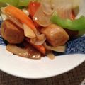 Walnut1107's cooksnap of when they made 薩摩揚げボールと野菜の、、酢豚風.