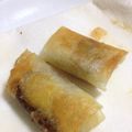 koubeby's cooksnap of when they made さんまのかば焼きとチーズの焼き春巻き.