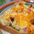 bobitin's cooksnap of when they made ラー油でピリッと☆ポテトサラダトースト.