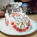 りょうた＆けいたママ's cooksnap of when they made 立体！チョコケーキ　ワンピースキャラデコ.