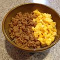 youcoon's cooksnap of when they made 鶏そぼろで３色丼.