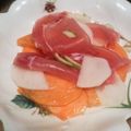 minakoooh's cooksnap of when they made かぶと柿　ラフランスの生ハムサラダ.