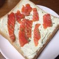 まあくんのおくさん's cooksnap of when they made サーモンとチーズのトースト☆柚子胡椒風味.