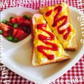 ☆ポメ☆'s cooksnap of when they made 五分で朝ごはん★チーズたまごトースト.