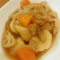 ruribass's cooksnap of when they made 里芋と蓮根で肉じゃが風煮込み.