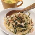 ゆりんこみるく's cooksnap of when they made 美味し国のあおさパスタ〜春✿桜えび〜.