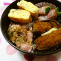 びんび❤'s cooksnap of when they made お弁当に♡お魚ソーセージのお好み焼き風.