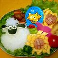 朋愛t's cooksnap of when they made ひつじのショーンのキャラ弁☆.