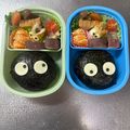 Chaaa_room's cooksnap of when they made キャラ弁＊おにぎりの日〜まっくろくろすけ.