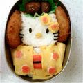 モンキーウーマン's cooksnap of when they made キャラ弁　着物キティ.