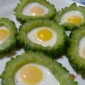 nokko.t's cooksnap of when they made ゴーヤとうずらの目玉焼き♪.