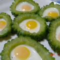 nokko.t's cooksnap of when they made ゴーヤとうずらの目玉焼き♪.