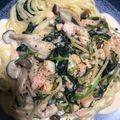 ✩bagi✩'s cooksnap of when they made ほうれん草のクリームパスタ.