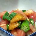 emui's cooksnap of when they made さっぱり★トマトとオクラのポン酢和え.