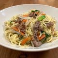 ⁂こまち⁂'s cooksnap of when they made にらと牛肉の白だし焼きそば.