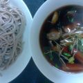 よしむらあや's cooksnap of when they made 豚こまと根菜のつけ蕎麦.