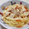 えみえみ！'s cooksnap of when they made ♡簡単！ひとりご飯♡　キムチのパスタ.