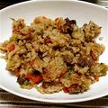 LINQ☆'s cooksnap of when they made 甘辛牛肉レタスチャーハン.