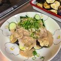 ゆかりんご117♪'s cooksnap of when they made 豚しゃぶと茄子の薬味たっぷりごまダレ和え.
