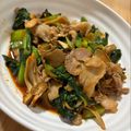柚月's cooksnap of when they made 豚こまと小松菜と舞茸のコチジャン炒め.