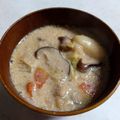 MIZU14's cooksnap of when they made ミルク味噌スープの米粉すいとん.