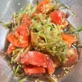 Risaru777's cooksnap of when they made ♪きゅうりトマトオクラ茗荷のごま油和え♪.